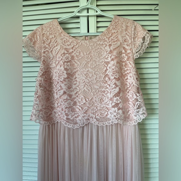 Le Parole Pink Lace Prom Dress - Size 12 - Picture 3 of 6